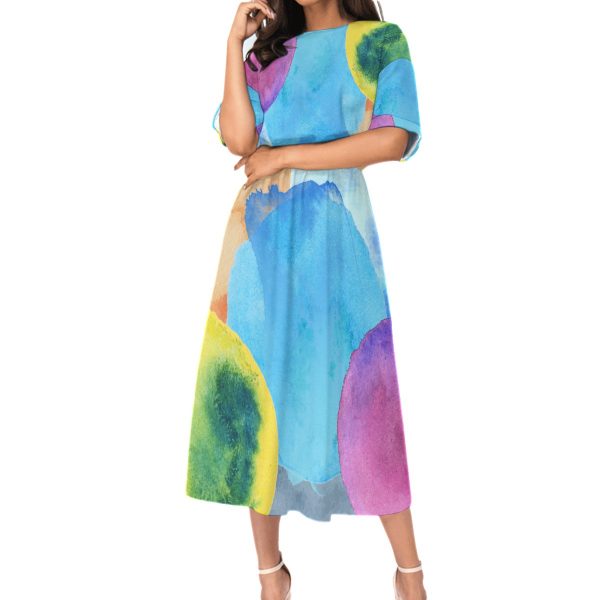 All-Over Print Women's Elastic Waist Dress