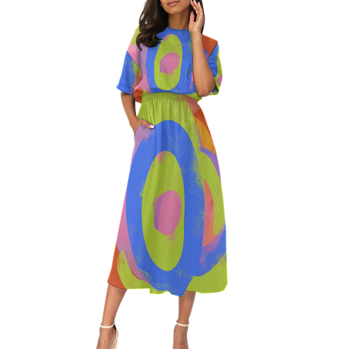 All-Over Print Women's Elastic Waist Dress - Image 2