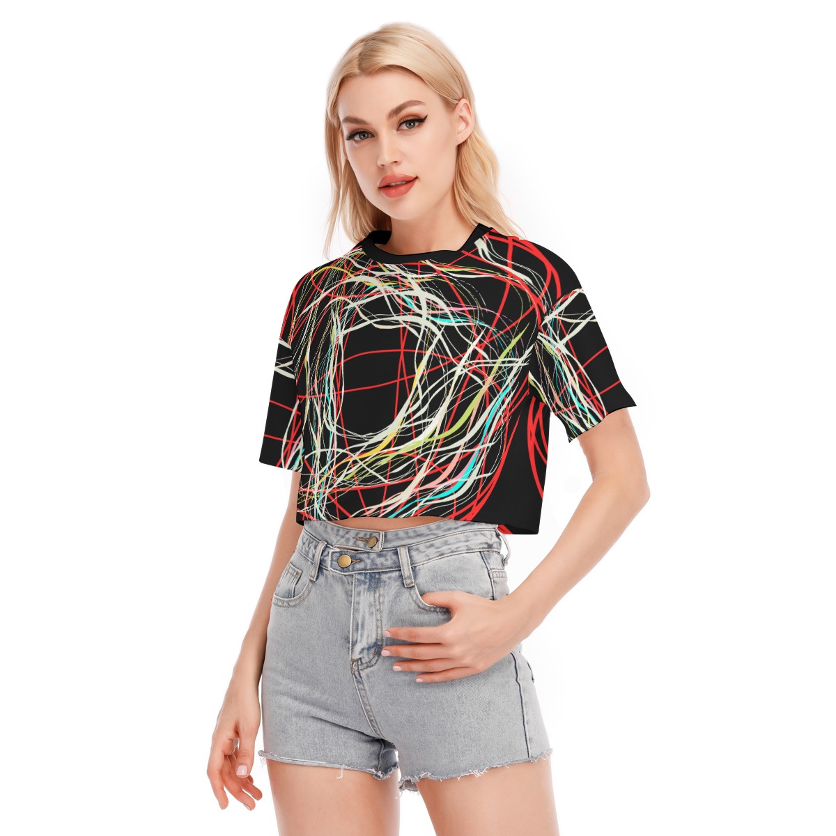 All-Over Print Women's Cropped T-shirt | 190GSM Cotton - Image 3