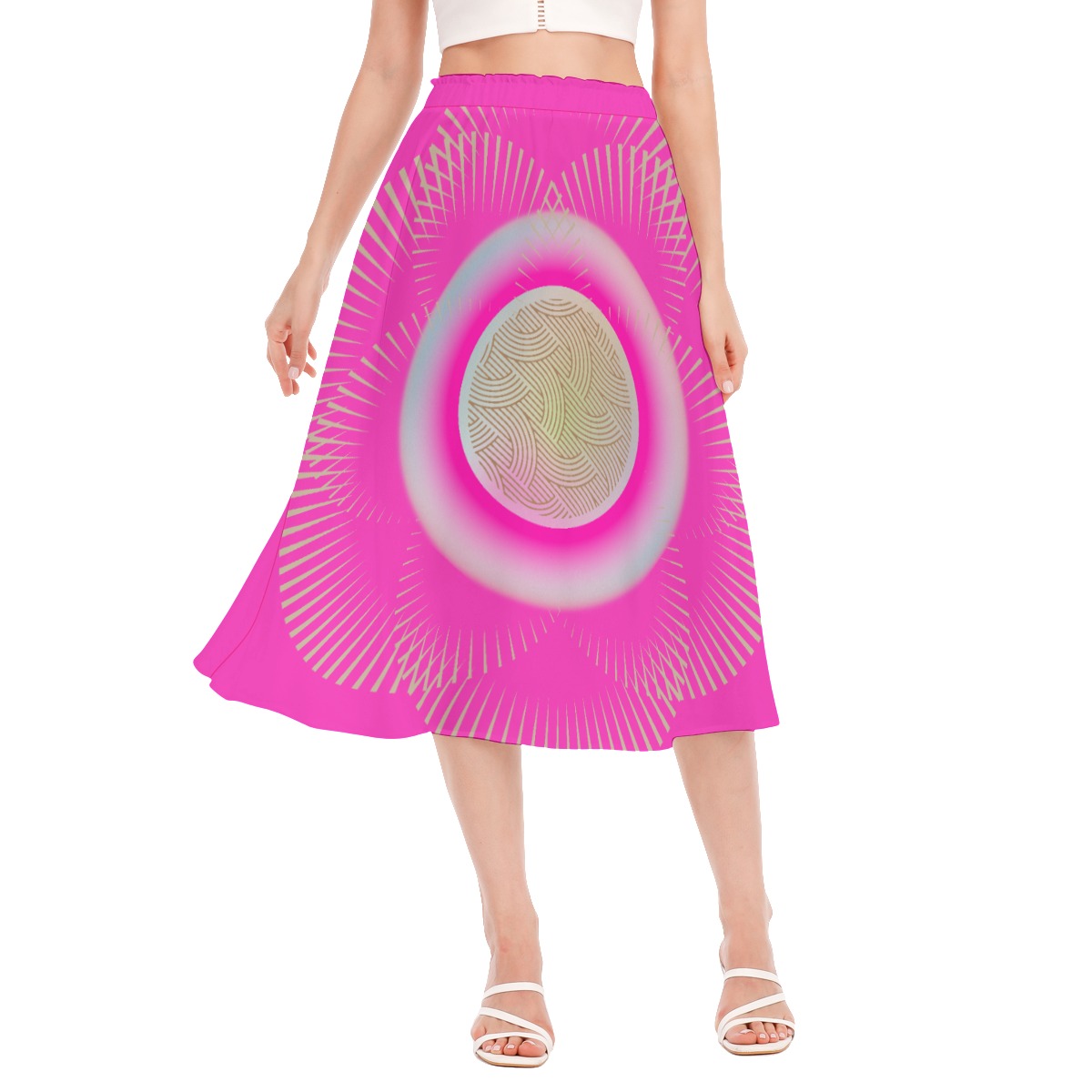 All-Over Print Women's Long Section Chiffon Skirt