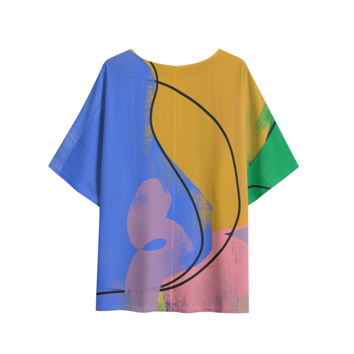 All-Over Print Women's T-shirt with Bat Sleeve - Image 3