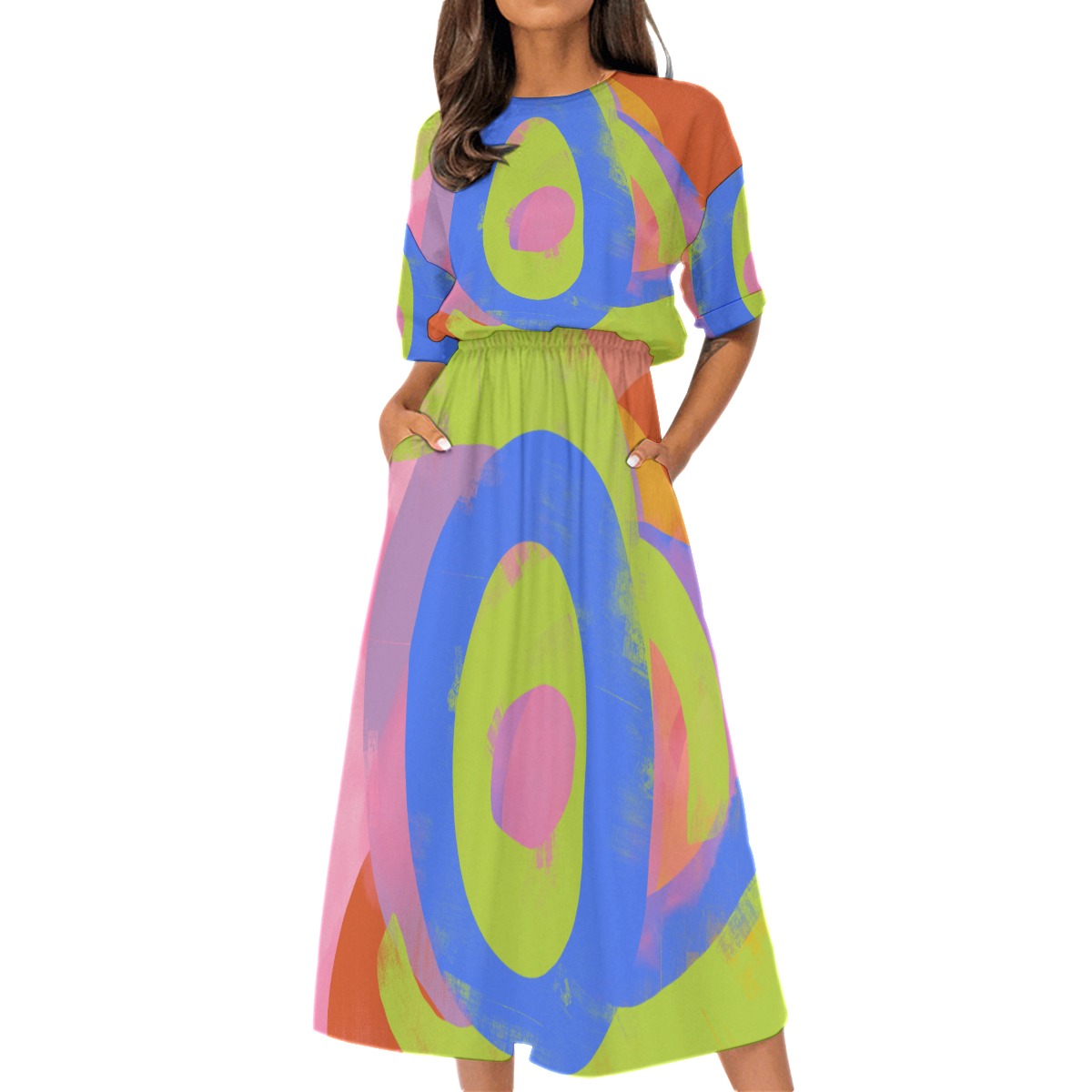 All-Over Print Women's Elastic Waist Dress - Image 3