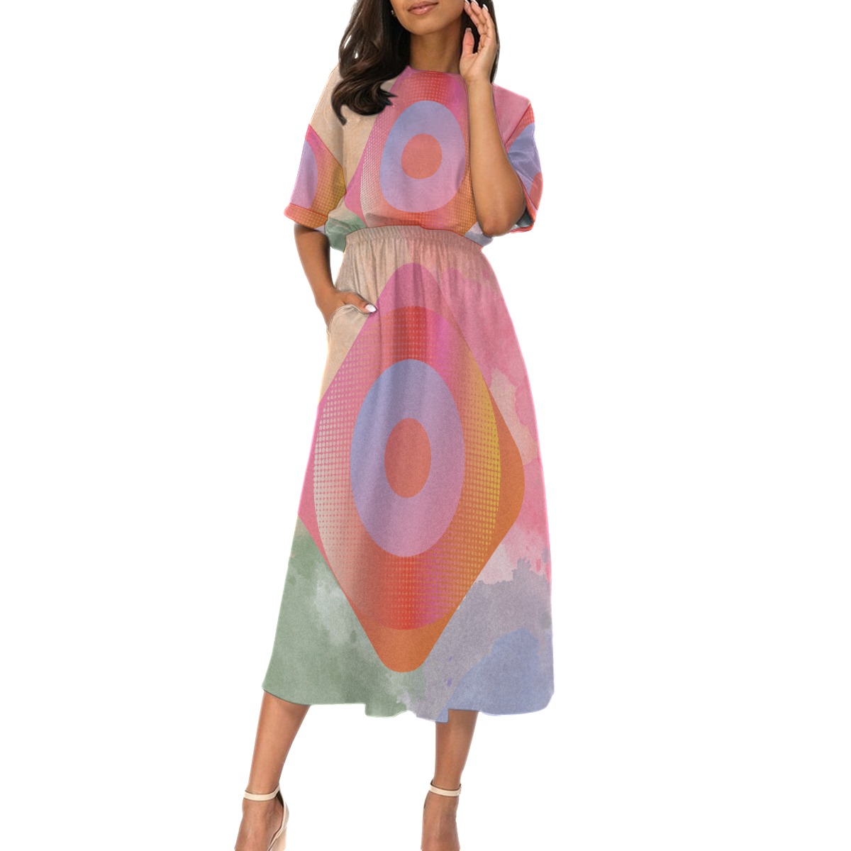 All-Over Print Women's Elastic Waist Dress - Image 2