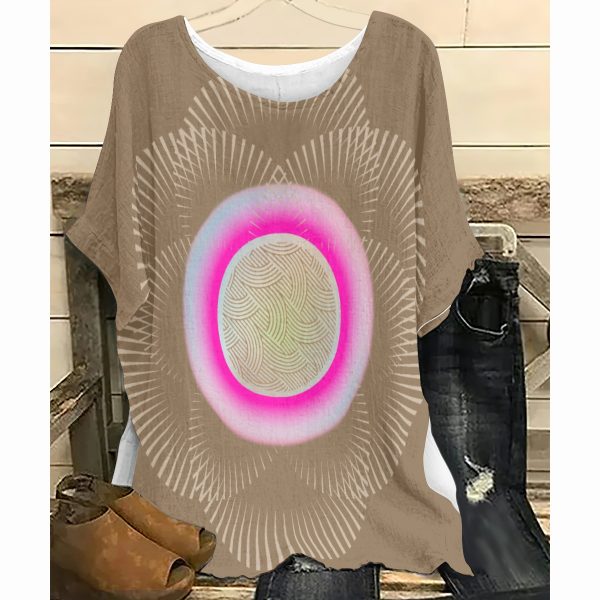 All-Over Print Women's T-shirt with Bat Sleeve