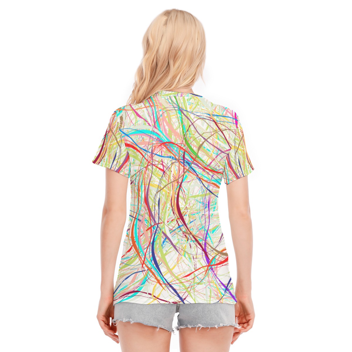All-Over Print Women's Round Neck T-Shirt | 190GSM Cotton - Image 4