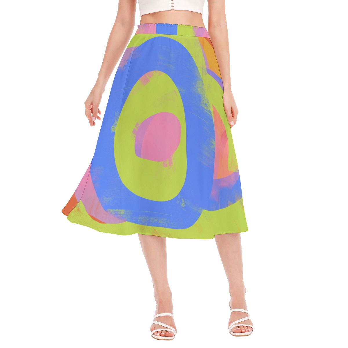 All-Over Print Women's Long Section Chiffon Skirt