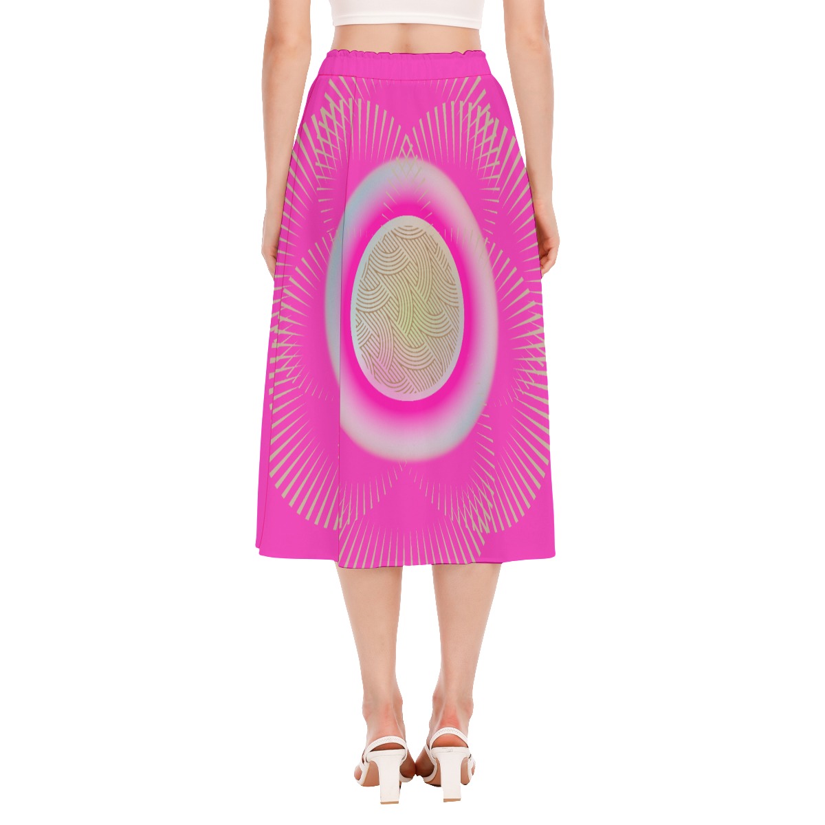 All-Over Print Women's Long Section Chiffon Skirt - Image 4