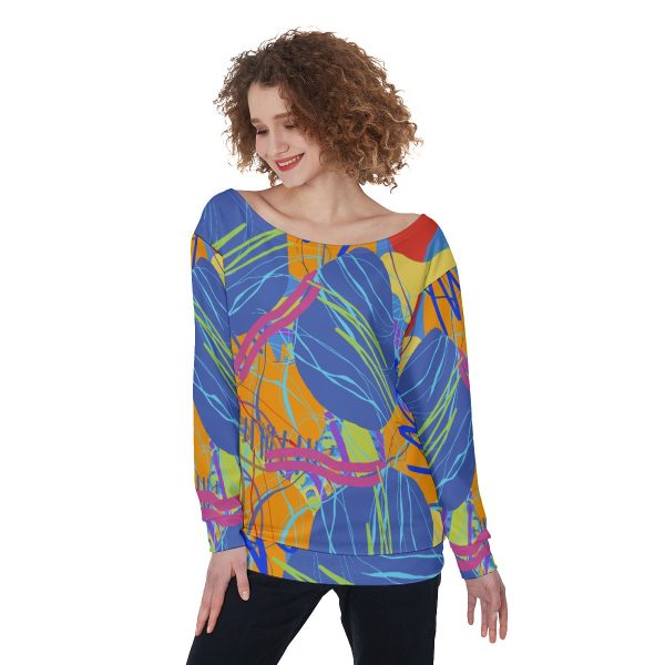 All-Over Print Women's Off-Shoulder Sweatshirt