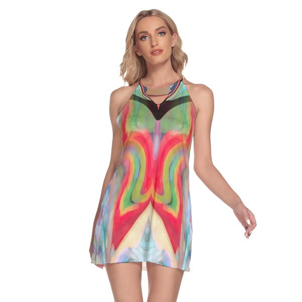 All-Over Print Women's Round Neck Above Knee Dress