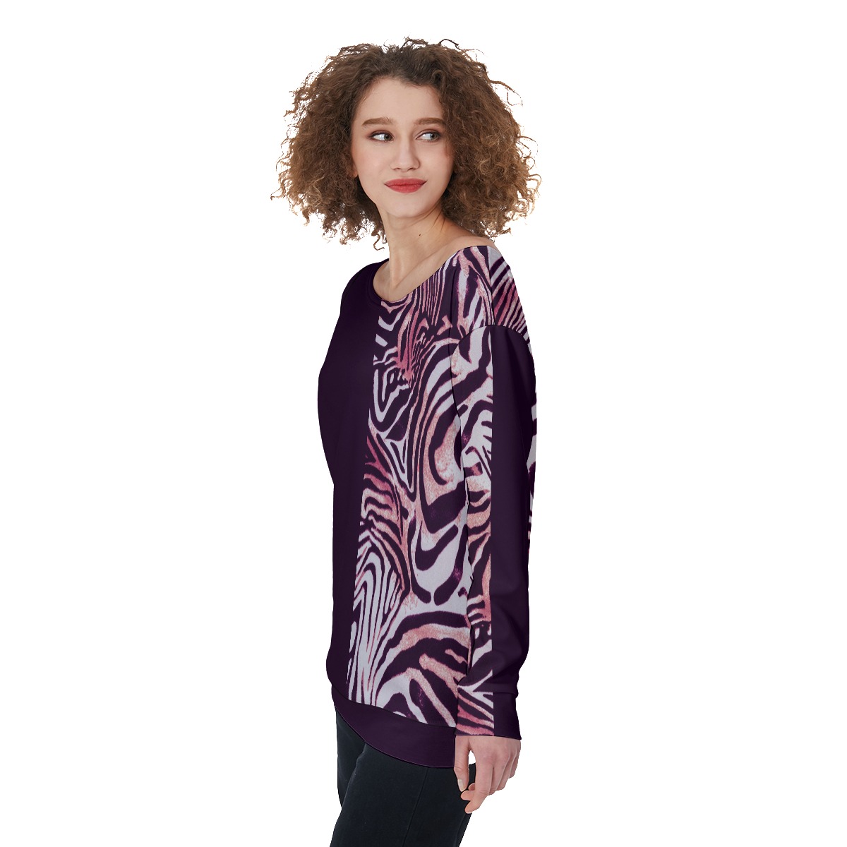 All-Over Print Women's Off-Shoulder Sweatshirt - Image 3