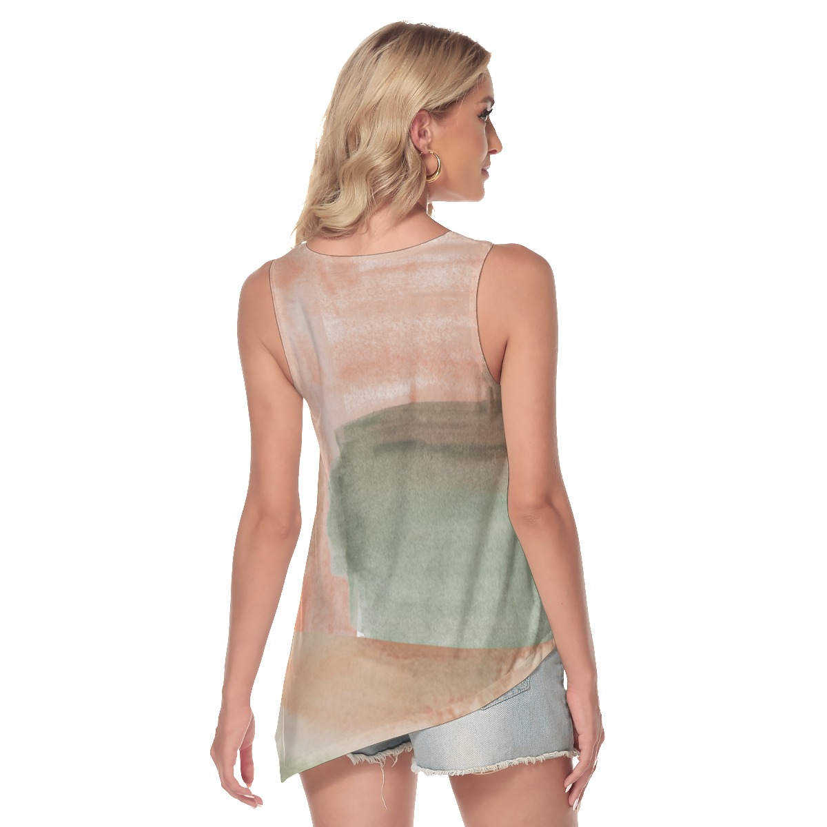 All-Over Print Women's Irregular Hem Vest - Image 4