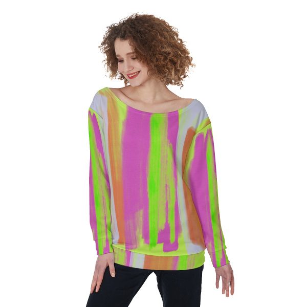 All-Over Print Women's Off-Shoulder Sweatshirt