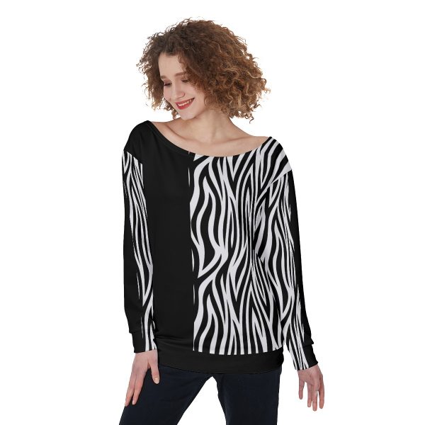 All-Over Print Women's Off-Shoulder Sweatshirt