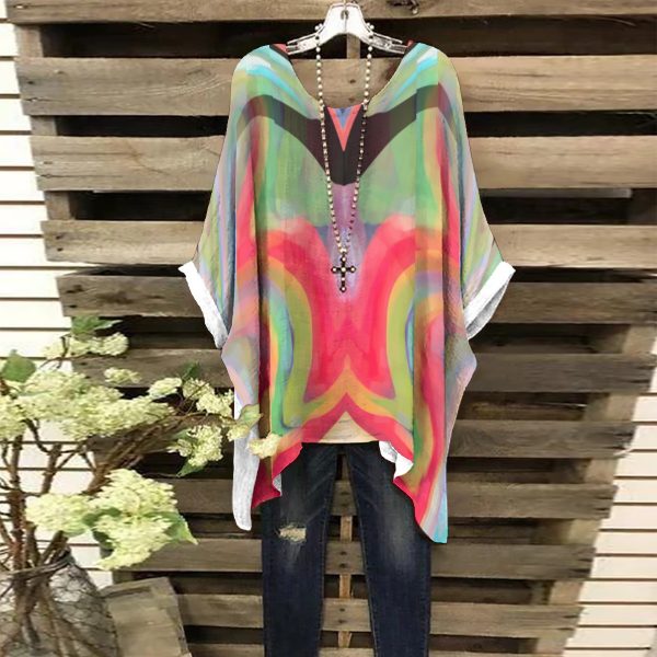 All-Over Print Women's Bat Sleeve Shirt