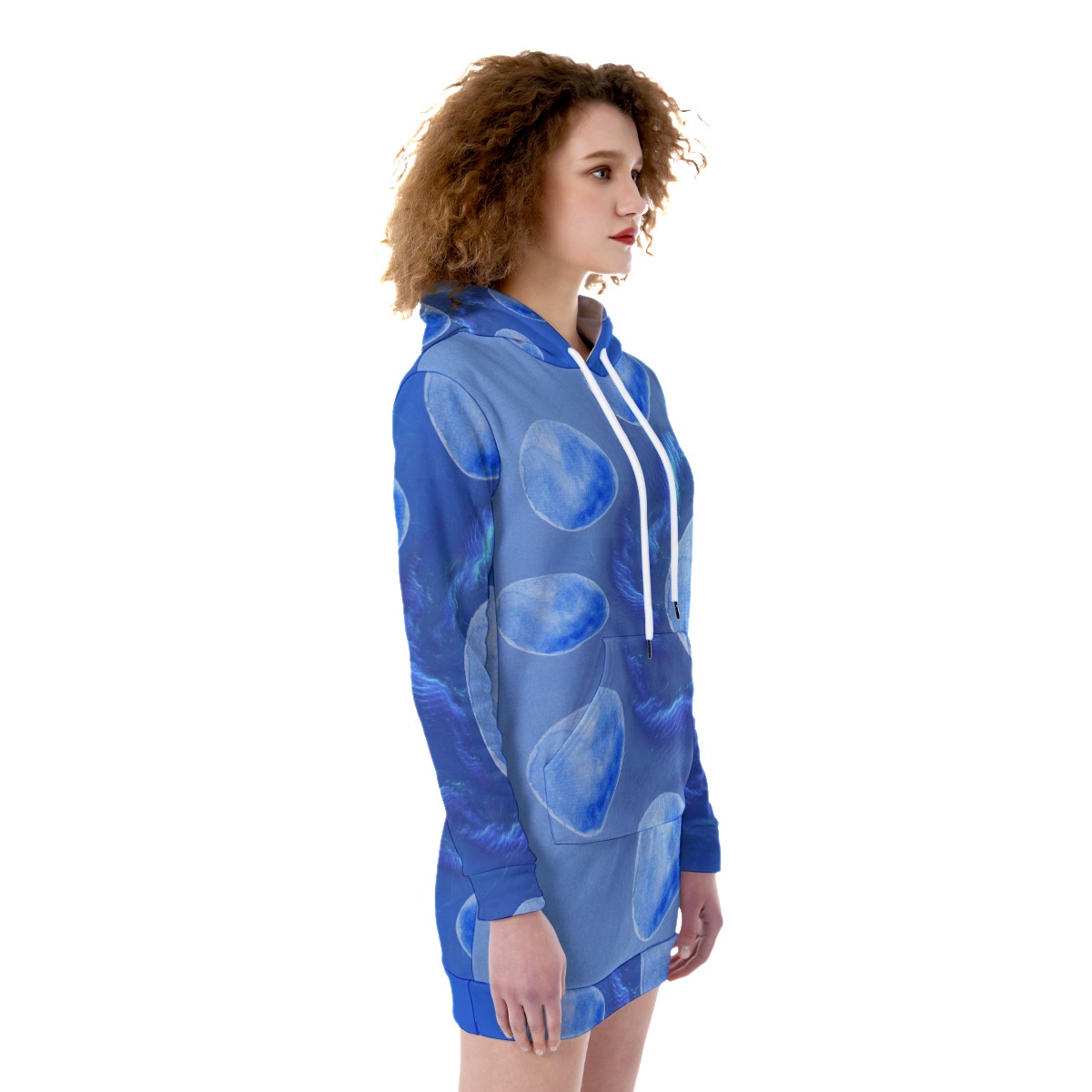 All-Over Print Women's Heavy Fleece Long Hoodie - Image 3