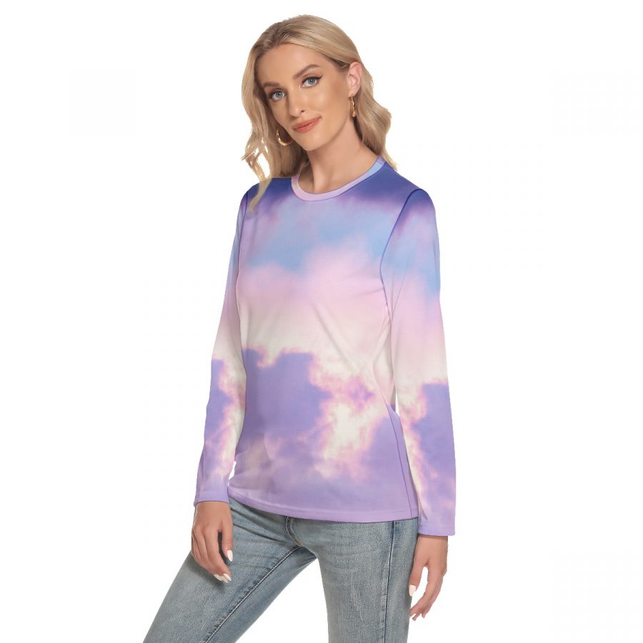 All-Over Print Women's O-neck Long Sleeve T-shirt - Image 3