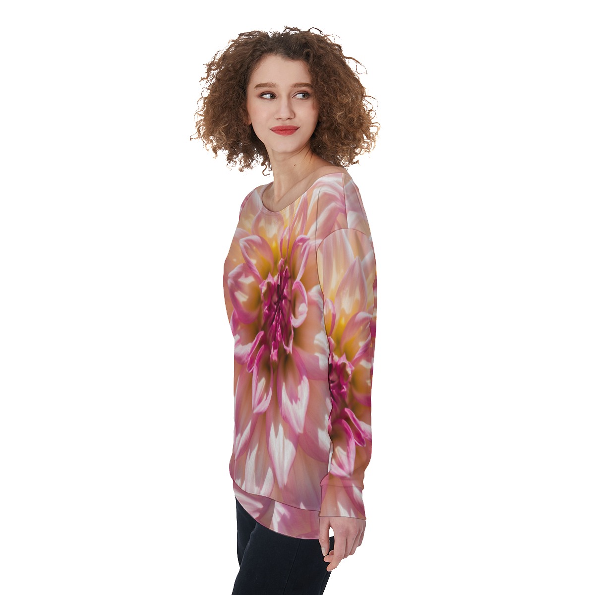 All-Over Print Women's Off-Shoulder Sweatshirt - Image 3