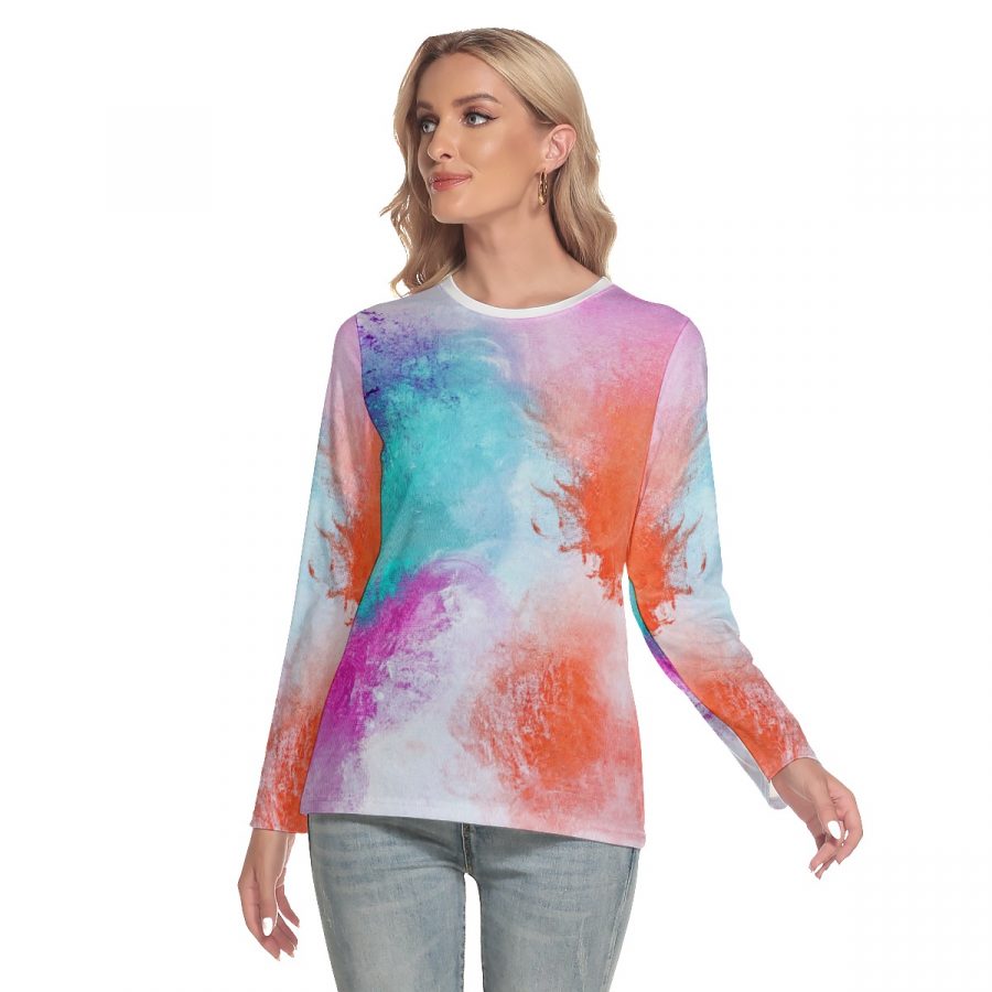 All-Over Print Women's O-neck Long Sleeve T-shirt