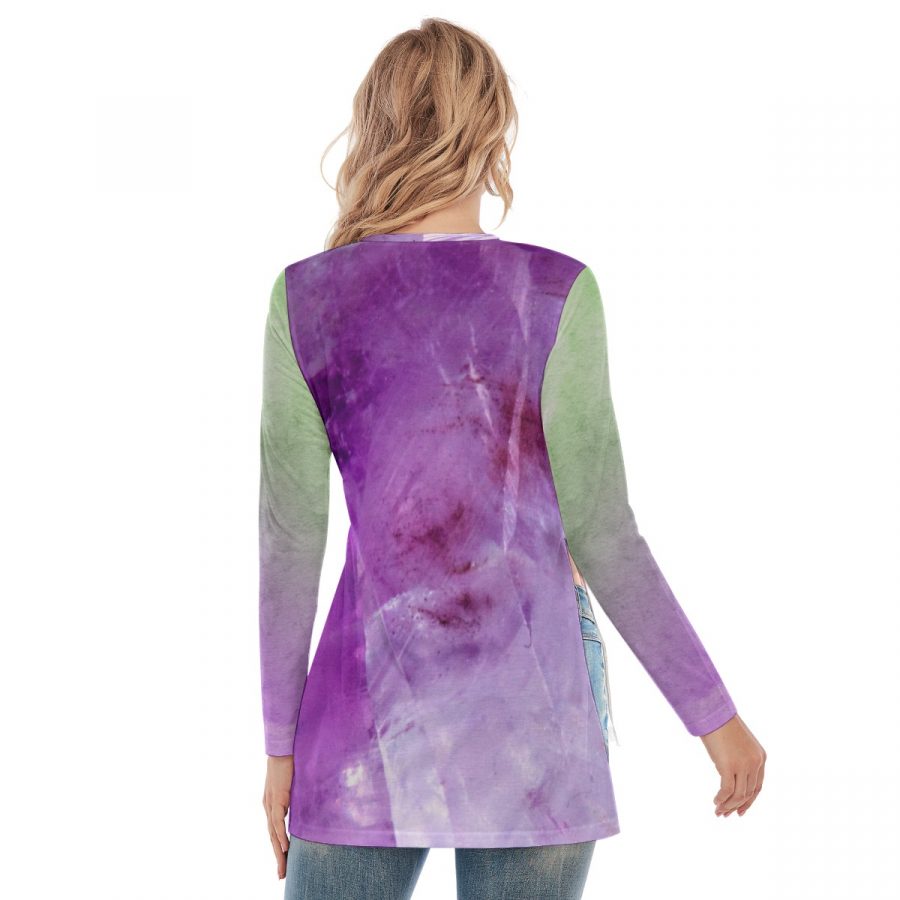 All-Over Print Women's Side Split Long T-shirt - Image 4