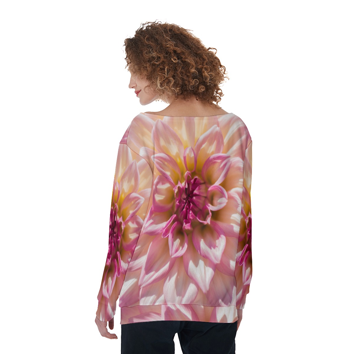 All-Over Print Women's Off-Shoulder Sweatshirt - Image 4