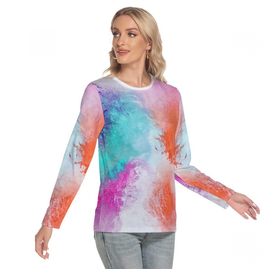 All-Over Print Women's O-neck Long Sleeve T-shirt - Image 2