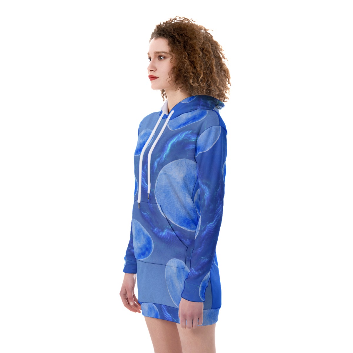 All-Over Print Women's Heavy Fleece Long Hoodie - Image 2