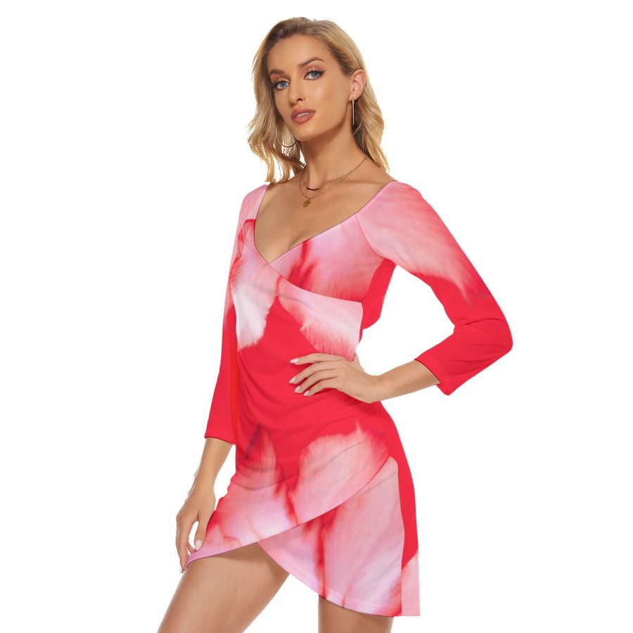 All-Over Print Women's Off-shoulder Long Sleeve Dress - Image 2