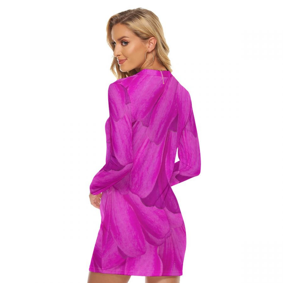 All-Over Print Women's Zip Front Tight Dress - Image 4