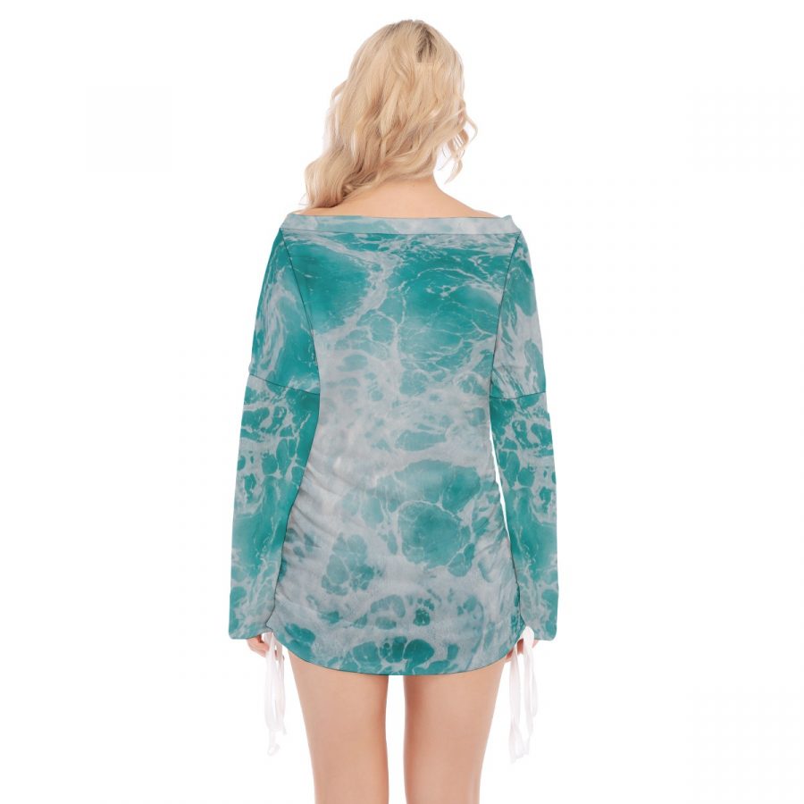All-Over Print Women's Off-shoulder Hip Skirt - Image 4