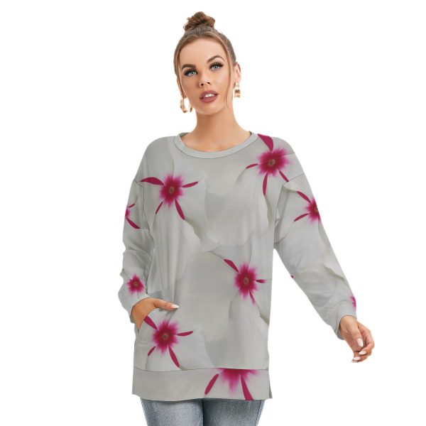 All-Over Print Women's Side Split O-neck Sweatshirt