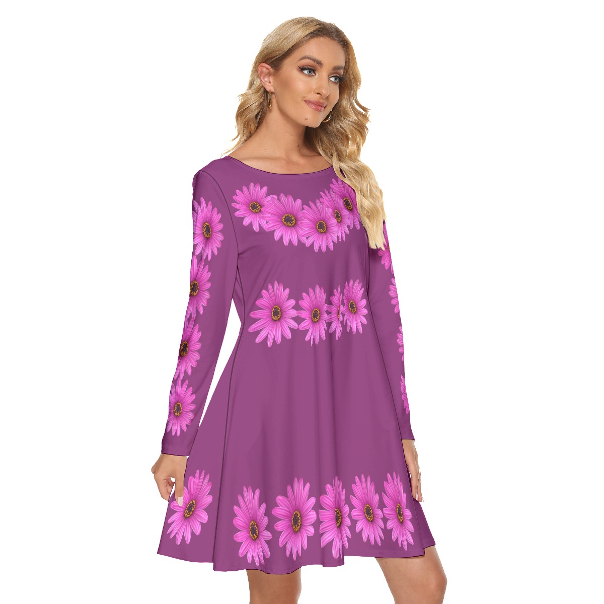 All-Over Print Women's Crew Neck Dress - Image 2