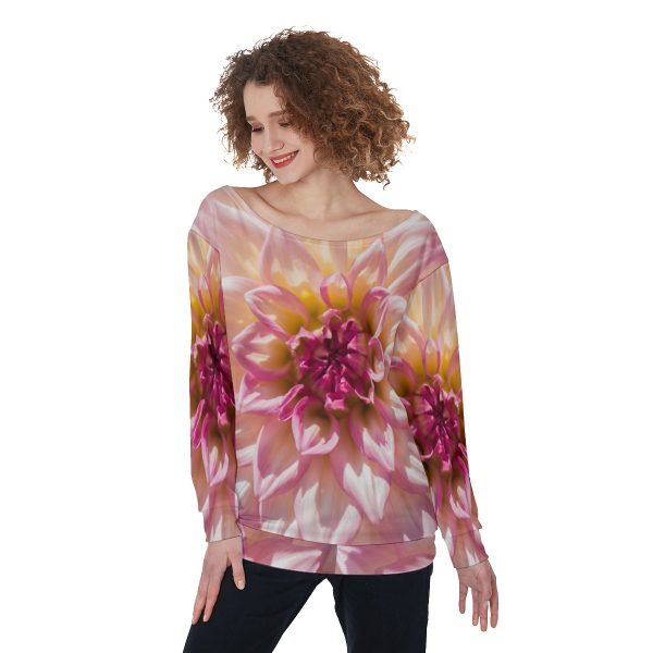 All-Over Print Women's Off-Shoulder Sweatshirt