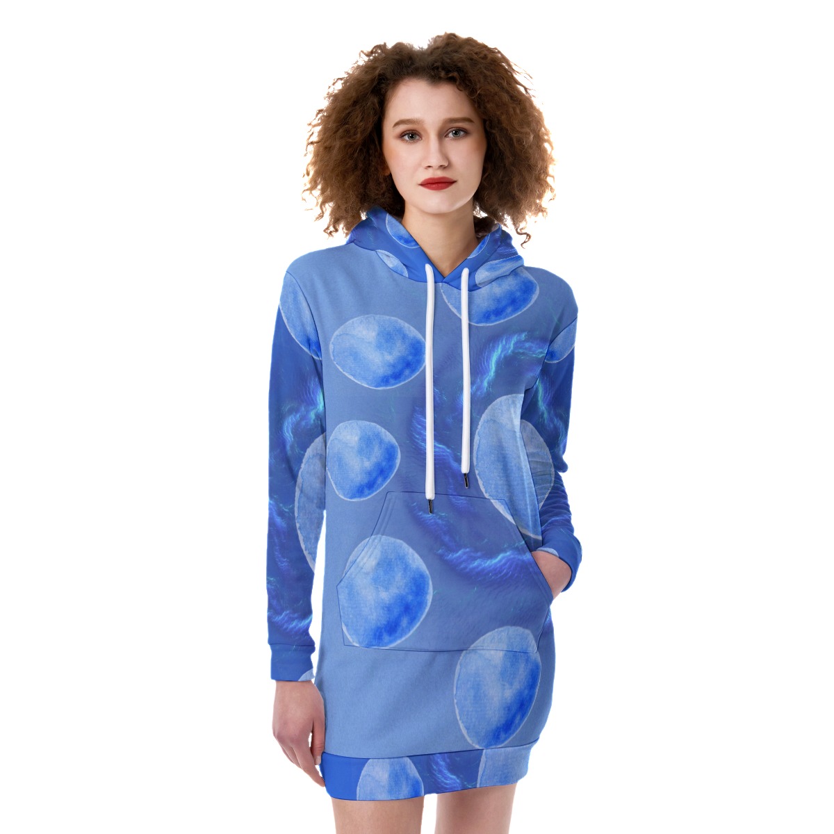 All-Over Print Women's Heavy Fleece Long Hoodie