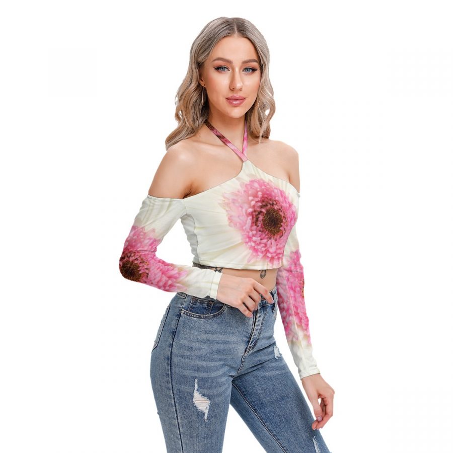All-Over Print Women's Halter Lace-up Top - Image 2