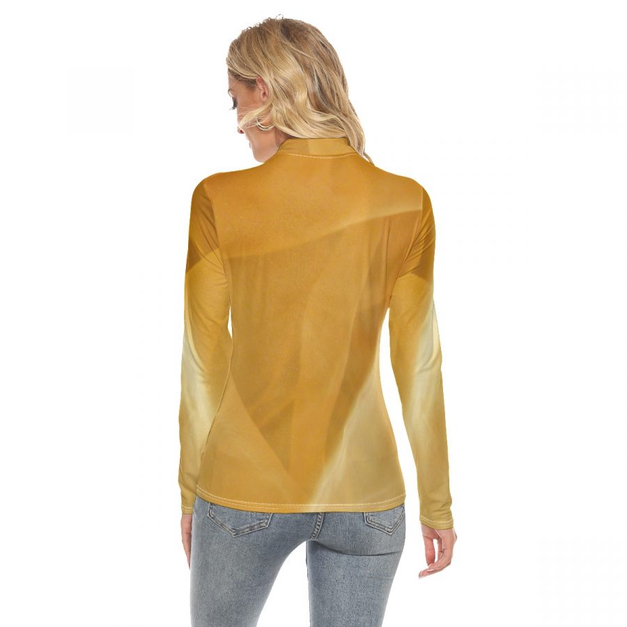 All Over Print Women's Stretchable Turtleneck Top - Image 4