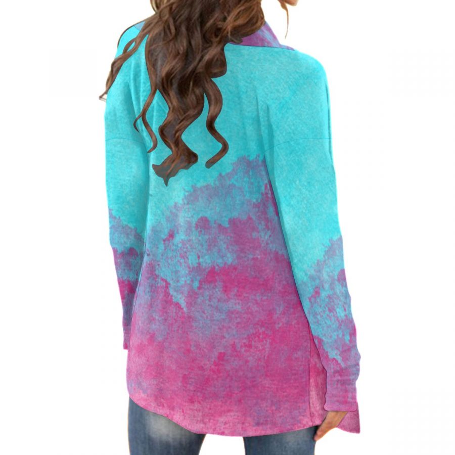 All-Over Print Women's Cardigan With Long Sleeve - Image 3