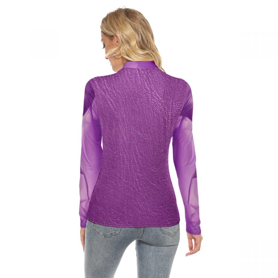 All Over Print Women's Stretchable Turtleneck Top - Image 4