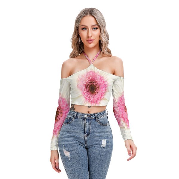 All-Over Print Women's Halter Lace-up Top