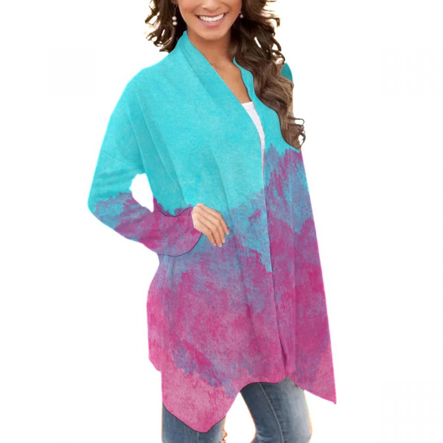 All-Over Print Women's Cardigan With Long Sleeve - Image 2