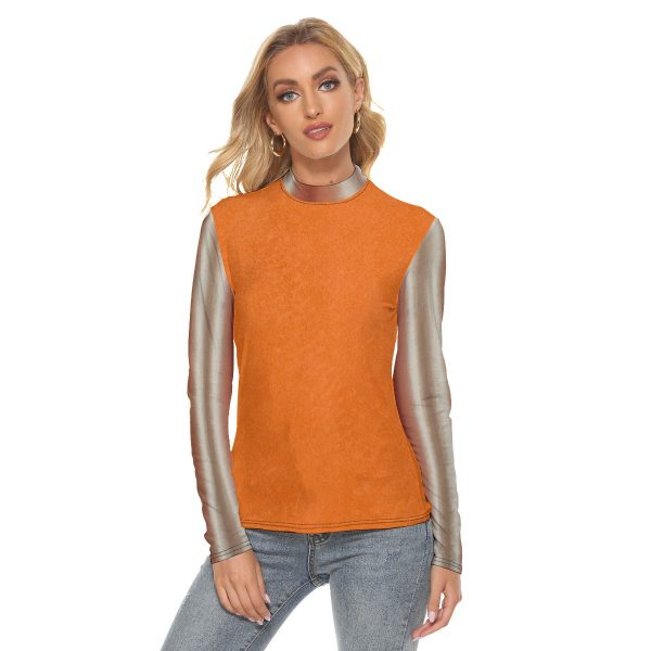 All Over Print Women's Stretchable Turtleneck Top
