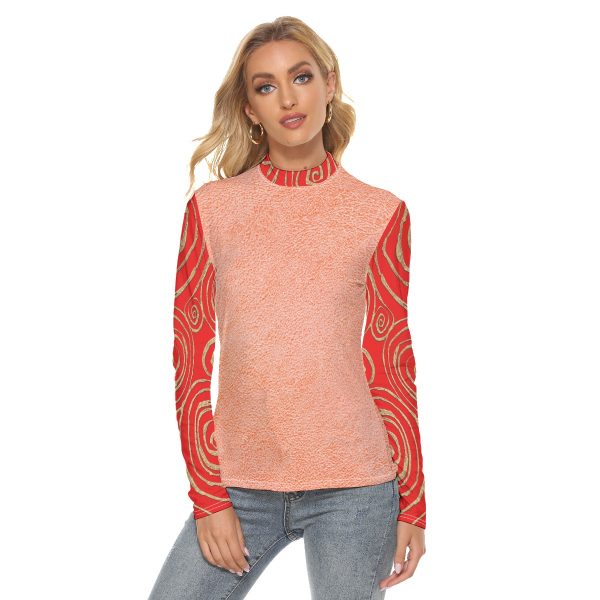 All Over Print Women's Stretchable Turtleneck Top