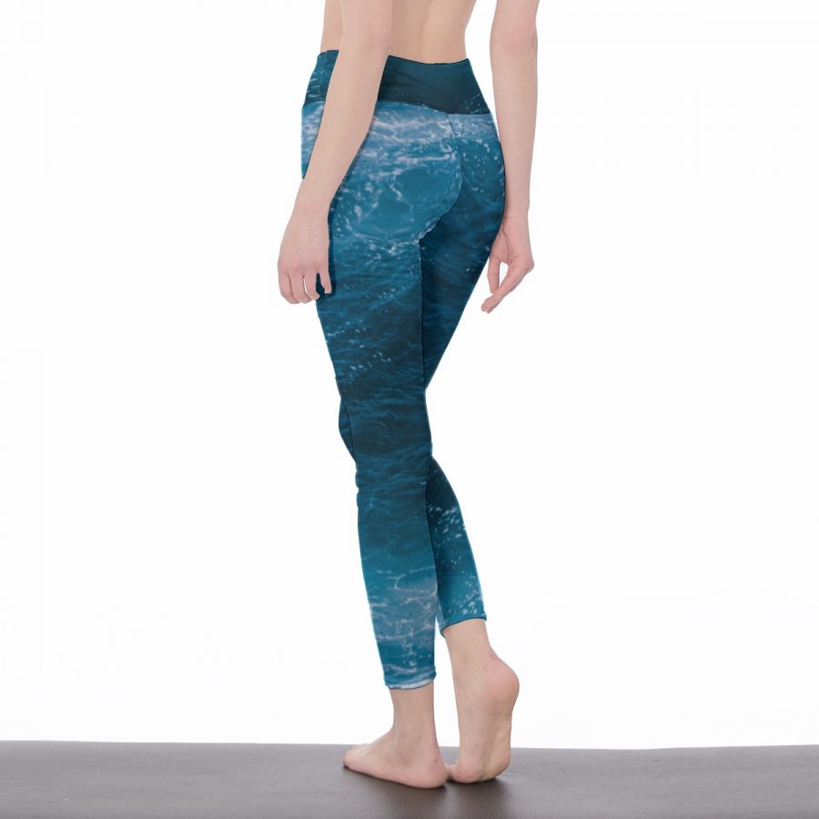 All-Over Print Women's High Waist Leggings | Side Stitch Closure - Image 3