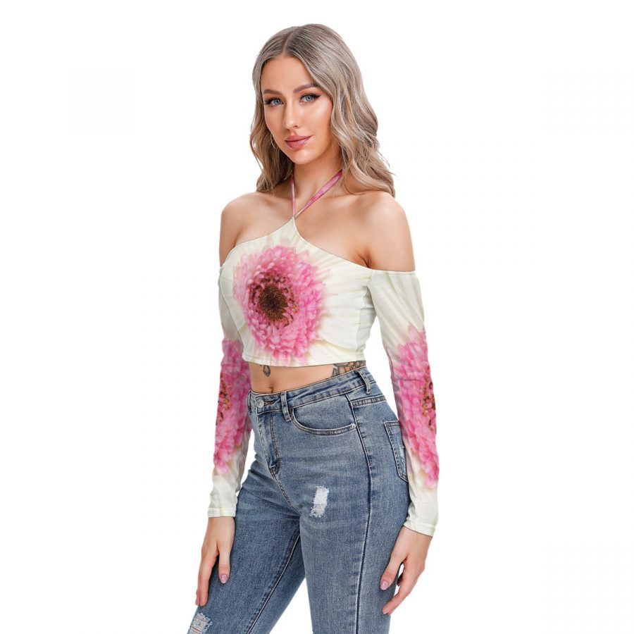 All-Over Print Women's Halter Lace-up Top - Image 3