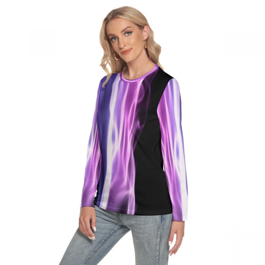 All-Over Print Women's O-neck Long Sleeve T-shirt - Image 3
