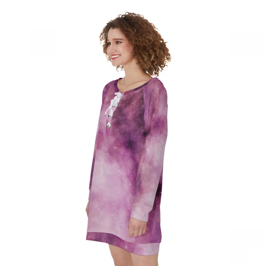 All-Over Print Women's Lace-Up Sweatshirt - Image 4