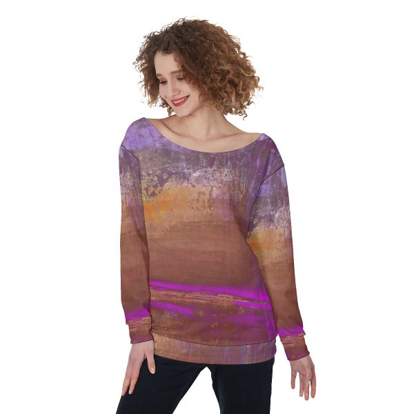 All-Over Print Women's Off-Shoulder Sweatshirt