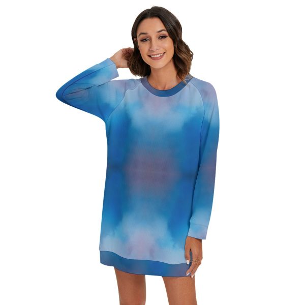 All-Over Print Women's Round Neck Raglan Sleeve Sweater