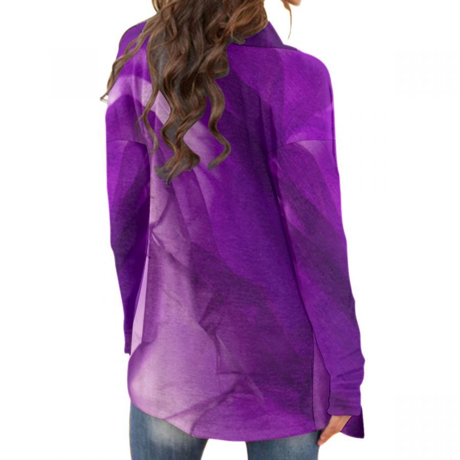 All-Over Print Women's Cardigan With Long Sleeve - Image 3