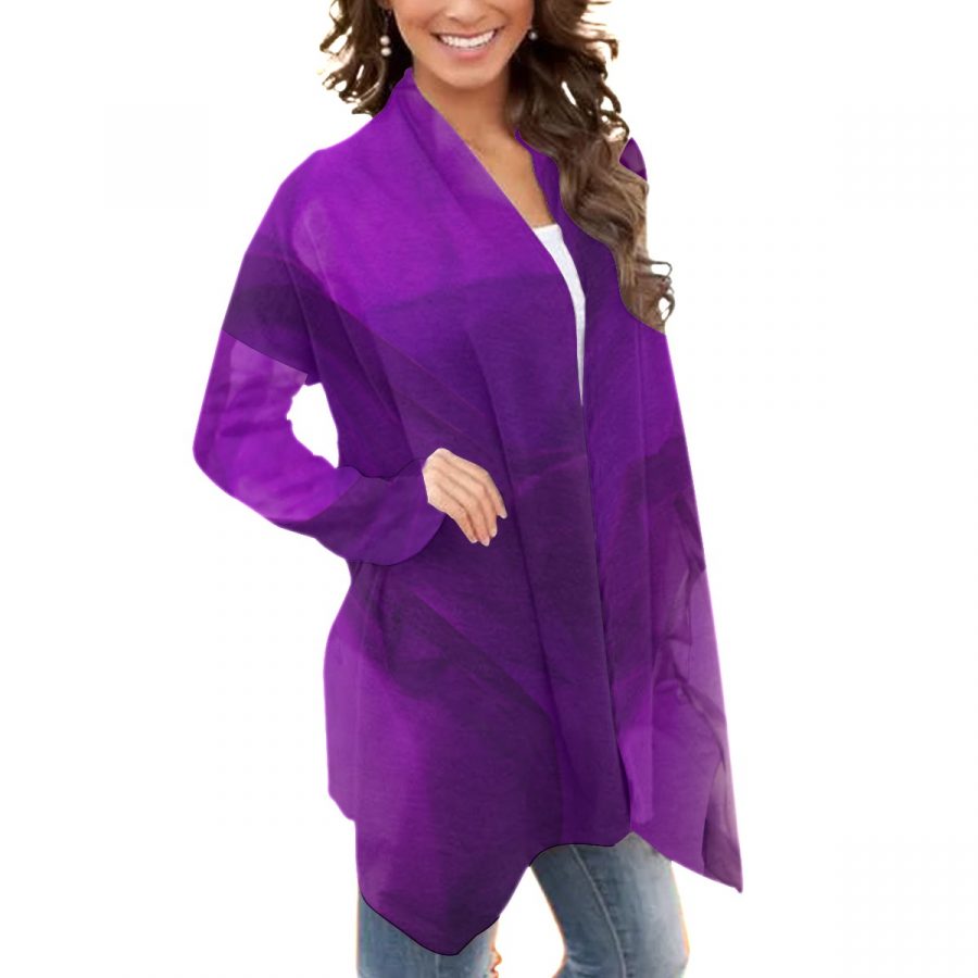 All-Over Print Women's Cardigan With Long Sleeve - Image 2