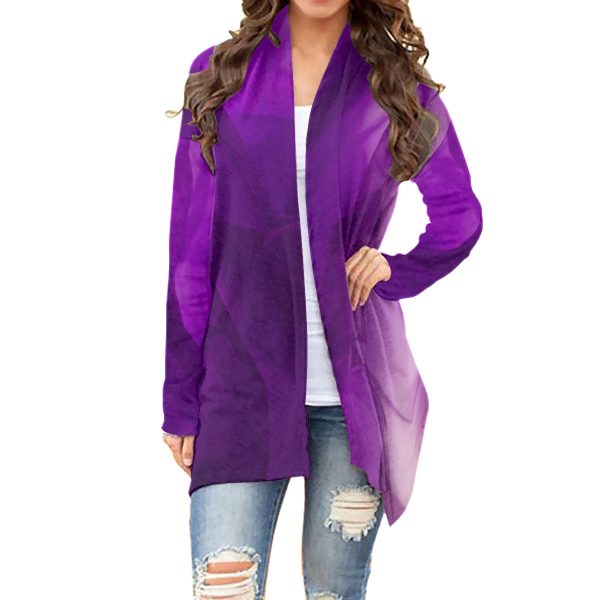 All-Over Print Women's Cardigan With Long Sleeve